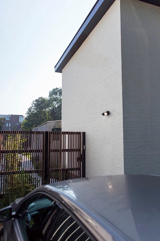 LUTEC Shrimp - LED security wandlamp voor buiten - Dag/nacht sensor - Premium aluminium - Tweekoppig - 1700Lm krachtig licht - 4000K helder wit licht - Mat zwart