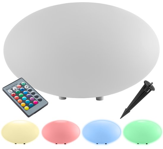 tectake® LED Tuinlamp - Tuinverlichting met Afstandsbediening - 12W LED - 16 Kleuren - Ø35 x 28,5 cm - Weerbestendige Feestversiering - Tuindecoratie - Buitenlamp met Lichtbron - Lichtbol - Lichtbollen voor Buiten - Bol Lamp - Tuinbol