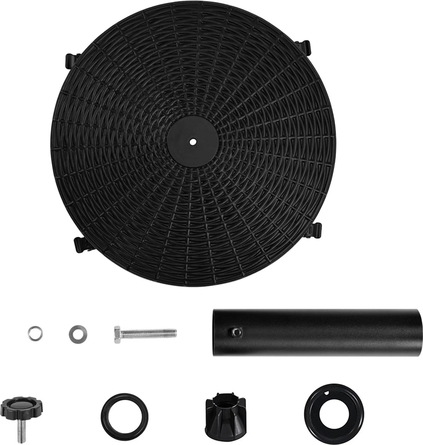 Yaheetech Parasolvoet Op Wielen 24 kg – Voorzien Van 4 Zwenkwielen Met Rem En Twee Adapters Voor Ø 38 mm En Ø 48 mm – Voor Terras En Tuin – Zwart Kunsthars En Metaal – 52 x 52 x 42 cm