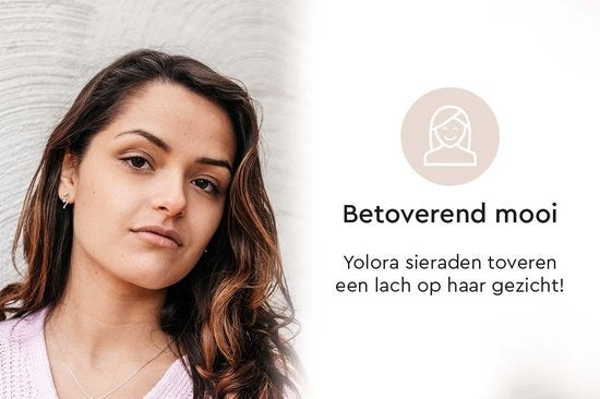 Yolora Dames Oorbellen met Kalpa Camaka Kristallen - Zilver kleurig - 18K Witgoud Verguld - Oorknoppen