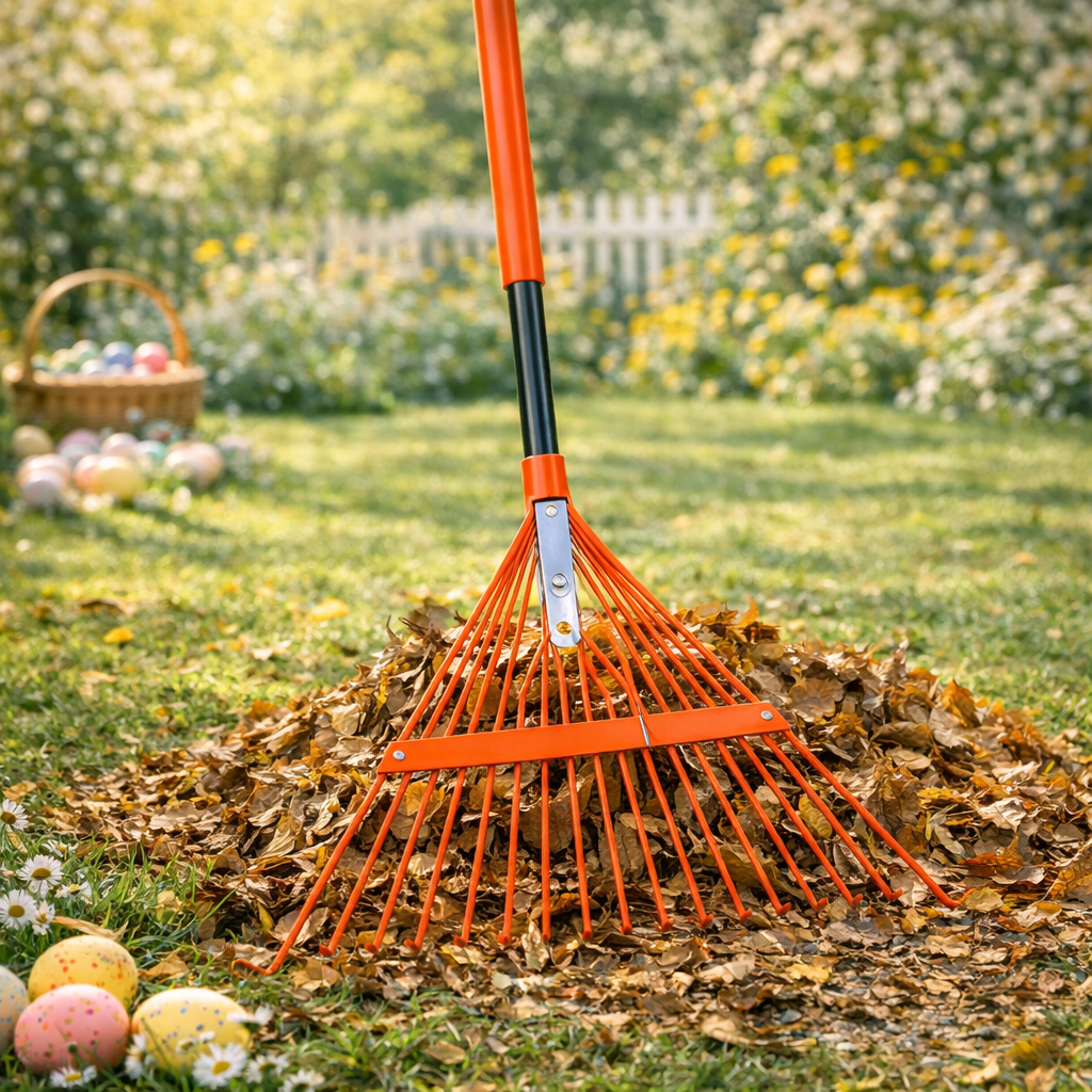 BLACK+DECKER Tuinhark BXGTTO7001 - 164 x 60 x 3 CM - Bladhark met Comfortabele Handgreep - Terugverende Hark - Oranje/Zwart