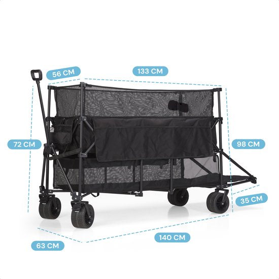 Mr. Fold Bolderkar XXL - opvouwbaar - 600L - 300KG - Groen - all-terrain wielen