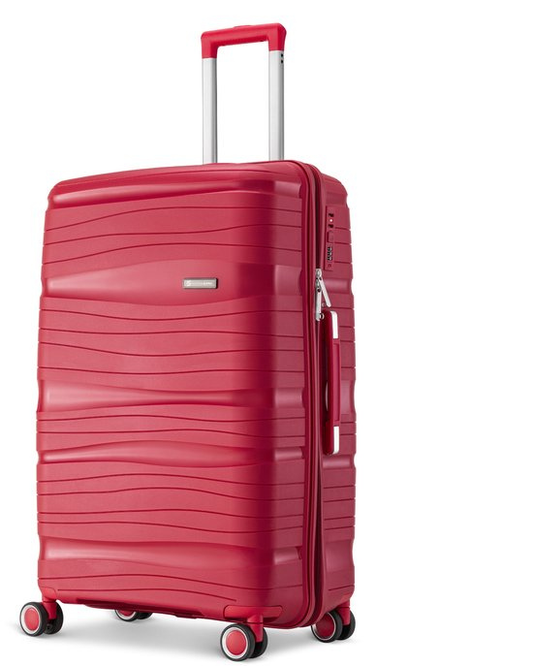 SC Travelin' Charm – 24-inch Medium Reiskoffer – Cijferslot – 41x24x69 cm – 68L – Lichtgewicht, Waterdicht & Duurzaam – Rood V2