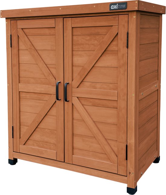 AXI Felix houten opbergkast – Tuinkast van FSC Hout - Magnetisch sluitsysteem - Verstelbare poten - 80x45x93cm - Coffee Bruin