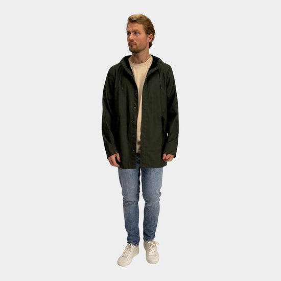 Cars Jeans - Jas Ossy - Heren - Army Polyester - Met Capuchon & Ritszakken - Maat M - Casual Winterjas - Stoer & Comfortabel