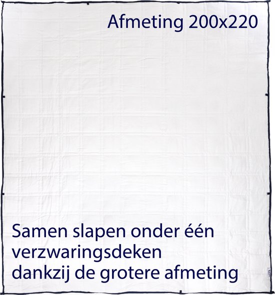 Kalm Tweepersoons Verzwaringsdeken 13 KG - 200 x 220 CM - 7-laags design - Verzwaarde Deken - Weighted Blanket - Zware Deken