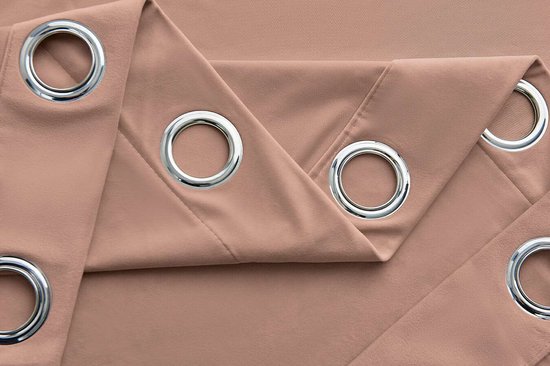 Larson - Velvet Gordijnen - 1,4 m x 2,5 m - Ringen - Roze
