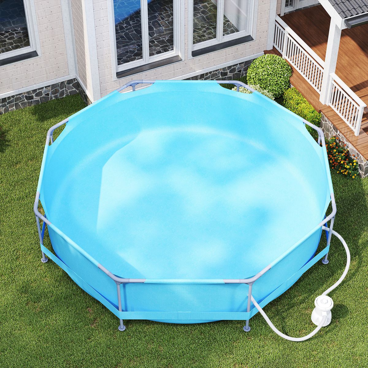 Coast Opzetzwembad - rond frame - met filterpomp - 3 m x 76 cm - blauw