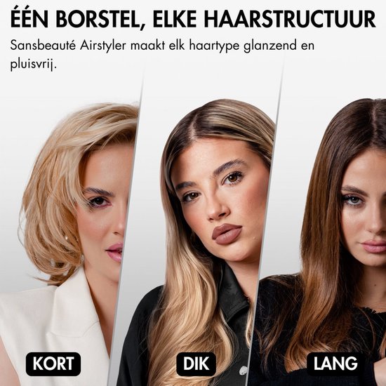 Sansbeauté® 9-in-1 Airstyler met Diffuser - Multistyler - Föhnborstel Kort Haar - Haarkruller - Haarstyler - Haardroger - Warmteborstel - Krulborstel - Krultang - Haarstijler - Stijlborstel - 5 in 1 Hairstyler