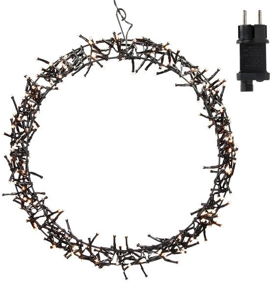 H&S - Kerstkrans - Ring - ˜38cm - 300led - Extra Warm White - 8 standen