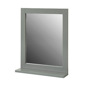 SoBuy Badkamerspiegel Met Plank - Donkergrijs - 40x50x10 cm