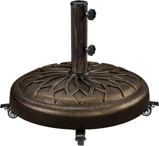 Yaheetech Parasolvoet met Wielen 50,5 x 42 cm - Bronze - Geschikt voor Parasolstokken ø34/38/48 mm