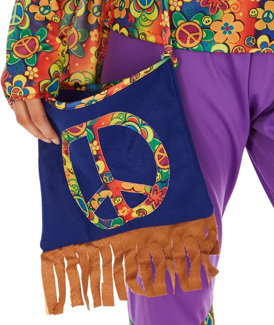 Dressforfun Vrouwenkostuum Hippie M - verkleedkleding kostuum halloween verkleden feestkleding carnavalskleding carnaval feestkledij partykleding - 300943