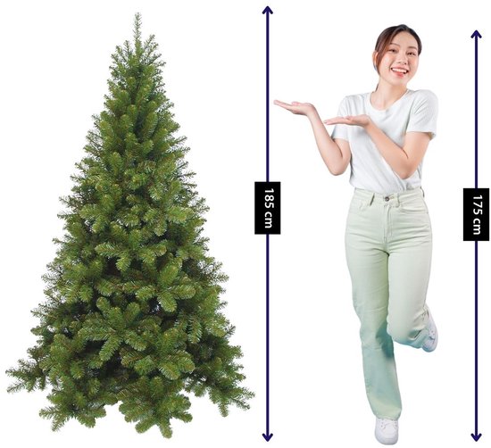 Triumph Tree Tuscan Kerstboom - Kunststof Kerstversiering voor Binnen met Volle Uitstraling - Kunstboom van PVC met 488 Dennentakken - Klassieke Stijl - H185 x Ø109 cm - Groen