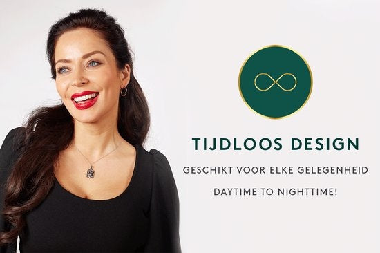 Laura Ferini Dames Ketting Faccina Zilver - Zilverkleurige Ketting met Hanger - 18K Witgoud Verguld - Halsketting - Collier - Sieraad - Accessoires - Dames Ketting met Hanger