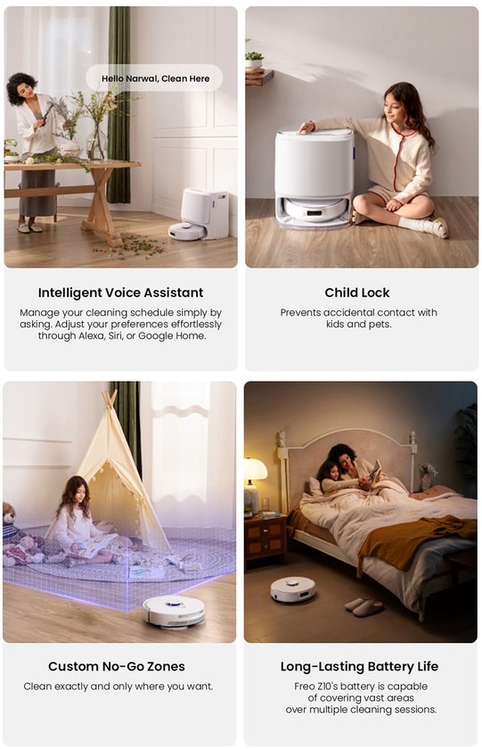 NARWAL Freo Z10 – Robotstofzuiger en -mop – Anti-klit – 15000 Pa