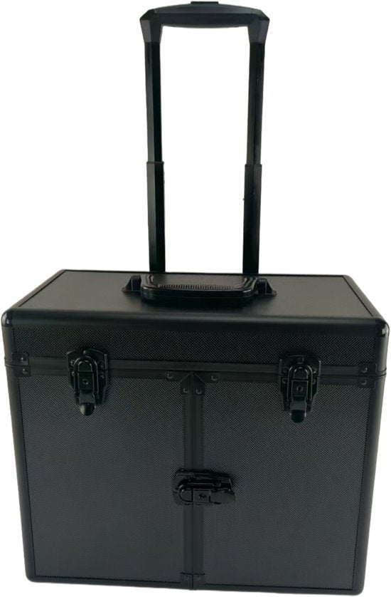 VDD – Kapperskoffer – Kappers Trolley – Visagie Koffer – Make up Trolley - Make up Koffer – Beautycase – Cosmetica koffer – Beautycase met wielen – Zwart