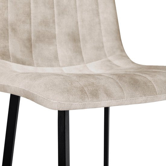 Multifurn - Eetkamerstoel 'Minsk' (Velvet, Taupe, Set van 2)