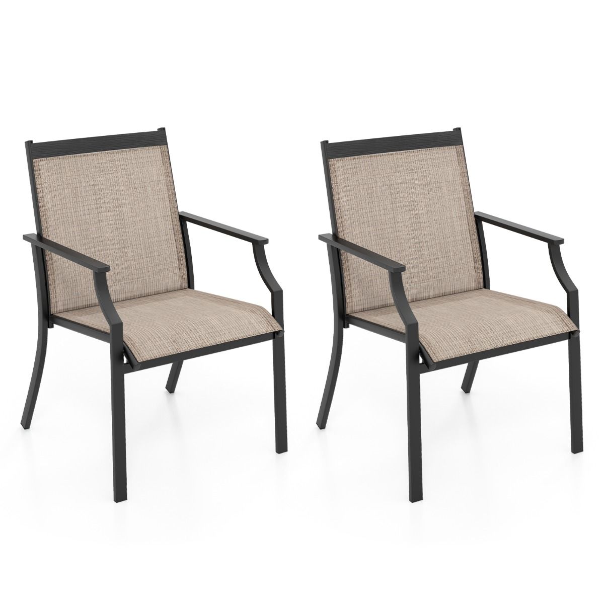 Coast Terrasstoelen 2 Delig - Met Ademende Zitting En Armleuningen - Bruin