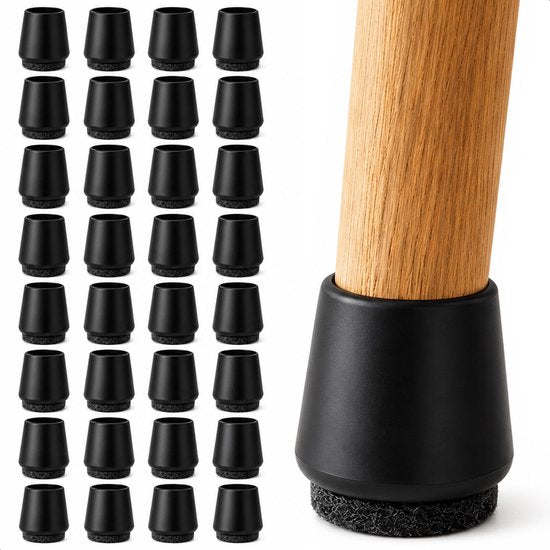 Luft Stoelpoot beschermers - 32 stuks - 18-23 mm - Sokken - Stoelpootdoppen - Viltjes - Stoeldoppen - Stoelviltjes - Stoel - Rond - Stoelpoten beschermers - Dopjes - Sokjes - Vilt