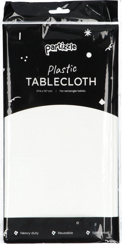 Partizzle 2x Plastic Wegwerp Tafelkleed - Bride to be Versiering - Kerst Bruiloft Huwelijk Decoratie - Verjaardag - Wit - 274 x 137 cm