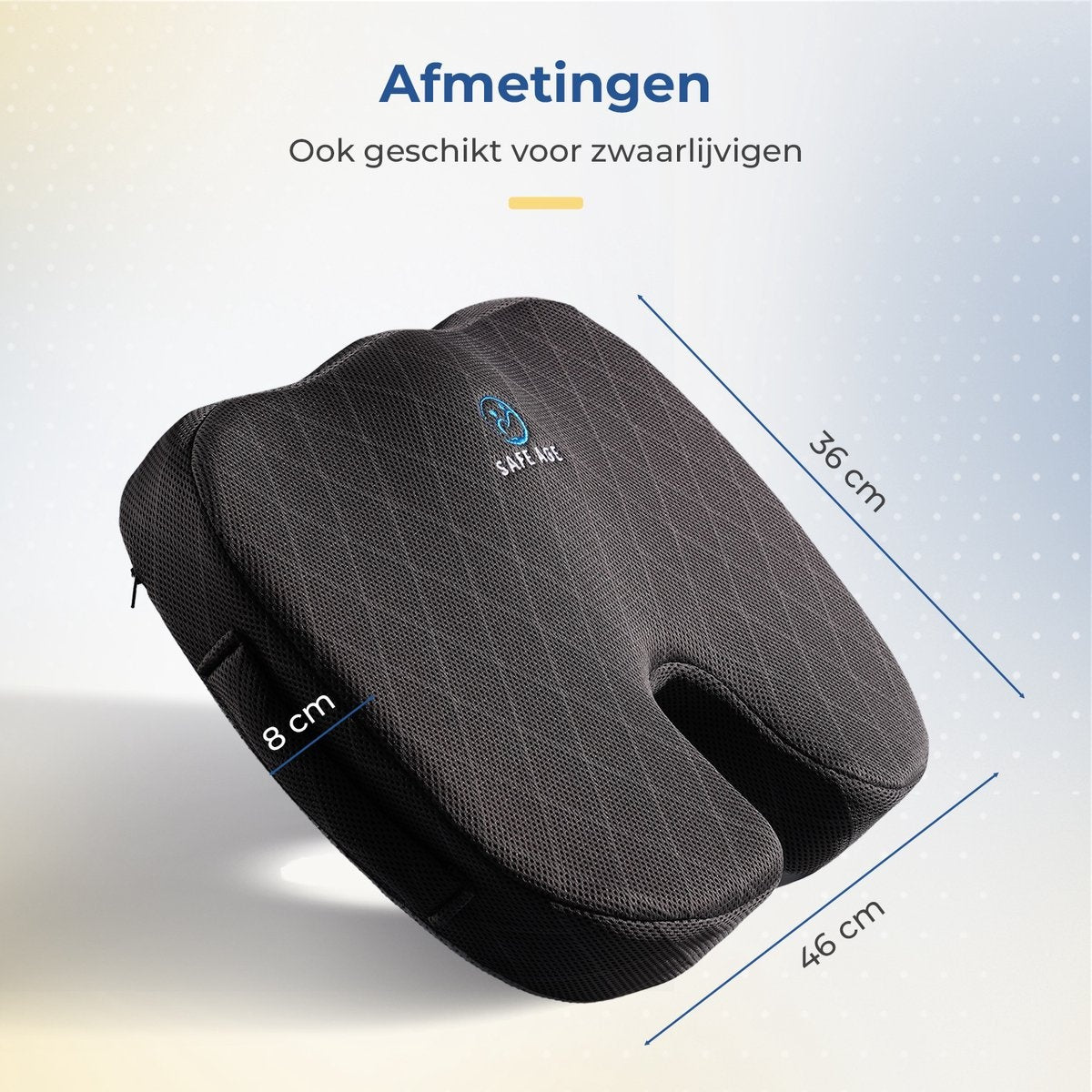 SafeLife Zitkussen orthopedisch & ergonomisch - stuitkussen - wigkussen - ergonomisch zitkussen