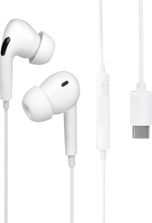Nuvance - Oortjes met Draad - USB-C Aansluiting - Oordopjes met Draad - In-Ear Oortjes met Draad en Microfoon - Geschikt voor Samsung - Wit