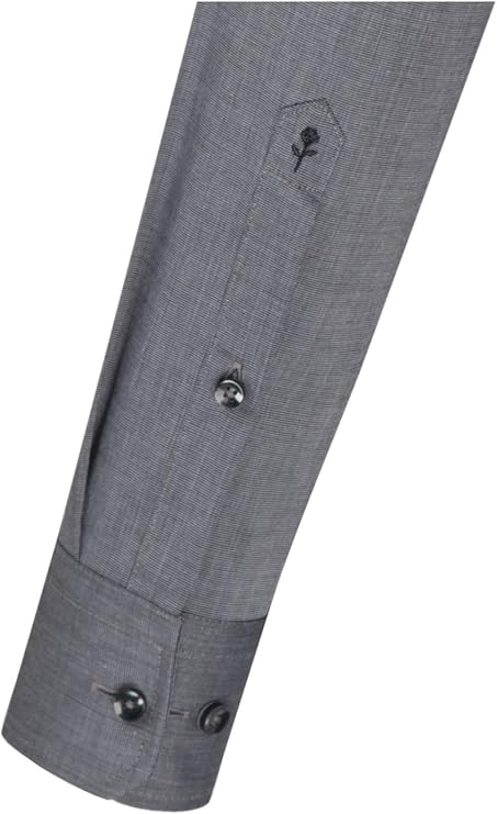Seidensticker Businesshemd voor heren, slimfit, strijkvrij, Kent-kraag, lange mouwen, 100% katoen, donkergrijs, 44
