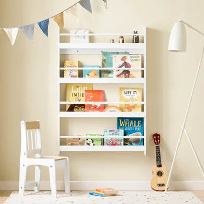 SoBuy Kinderboekenkast - 4 Planken - 80 x 12 x 118 cm - Wit