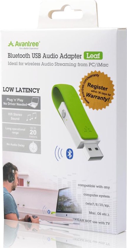 Avantree DG50- Leaf - Lange Afstand USB Bluetooth Audiozender