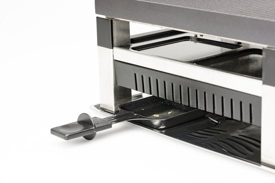 Solis Raclette & Pizza Grill - Gourmetstel 4 Personen - Raclette Gourmet Stel - Tafelgrill met 4 Verschillende Functies