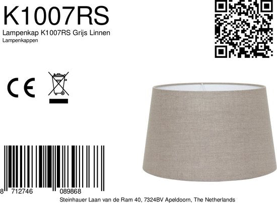 Steinhauer - Lampenkap - Rond 30 cm - Grijs - Bovensupport