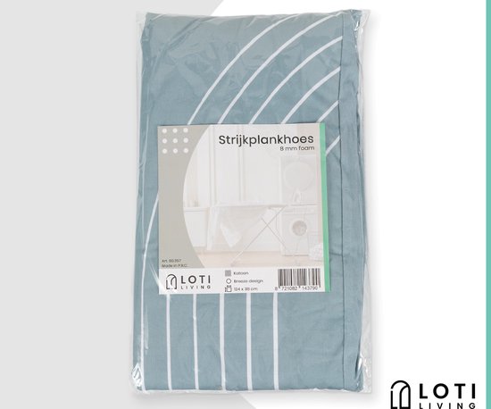 Loti Living Strijkplankhoes 124 x 38 cm - Breeze - Strijkplankovertrek - Complete set - Universeel