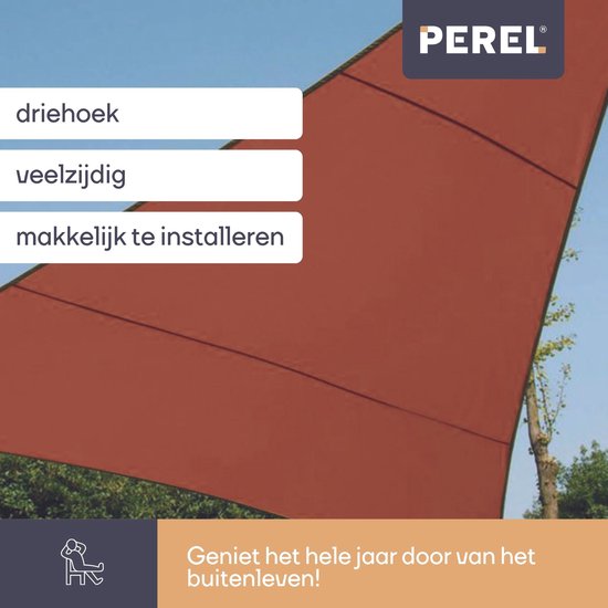 Perel Schaduwdoek - Polyester - UV-beschermend & Waterdicht - 5x5x5m - Terracotta