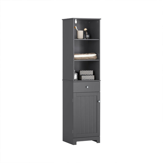 SoBuy Badkamerkast - MDF - Max. 30Kg - 40 x 35 x 161 cm - Donker Grijs