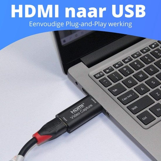 Earkings® Game Capture Card – 4K Invoer & 1080p Full HD Uitvoer – HDMI naar USB 3.0 – 6.4 x 2.8 x 1.3 cm – Zwart