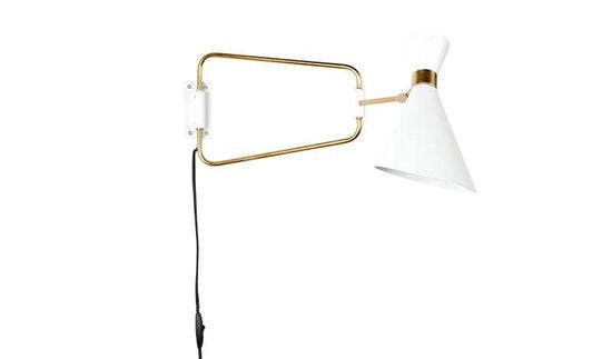 Zuiver Shady Wandlamp Wit - 73x14,5x31 cm - metaal - 180 cm snoerlengte - 25W