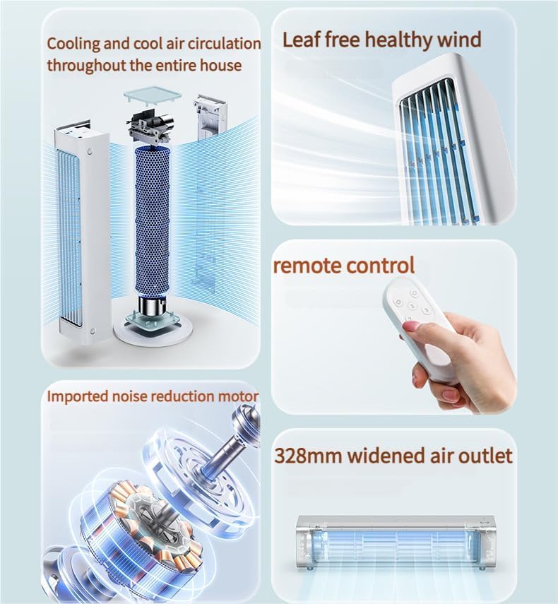 Breezmax Persoonlijke Luchtkoeler - 360° Draagbare Mini Airco met Afstandsbediening - 4000 mAh Oplaadbaar - 325 mm - Wit