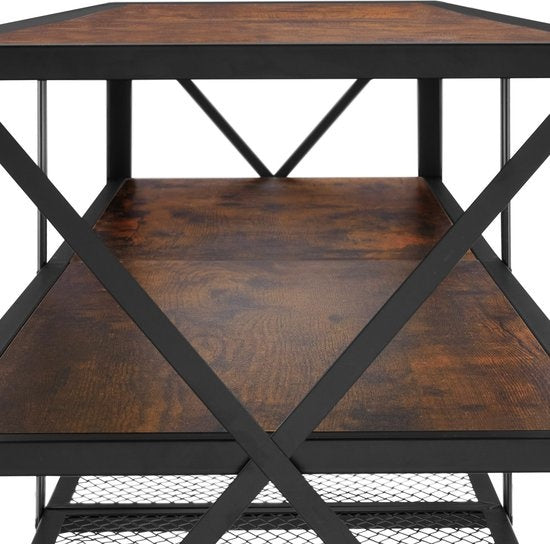 tectake - TV-meubel – Indianapolis - industrieel donkerbruin – 404543