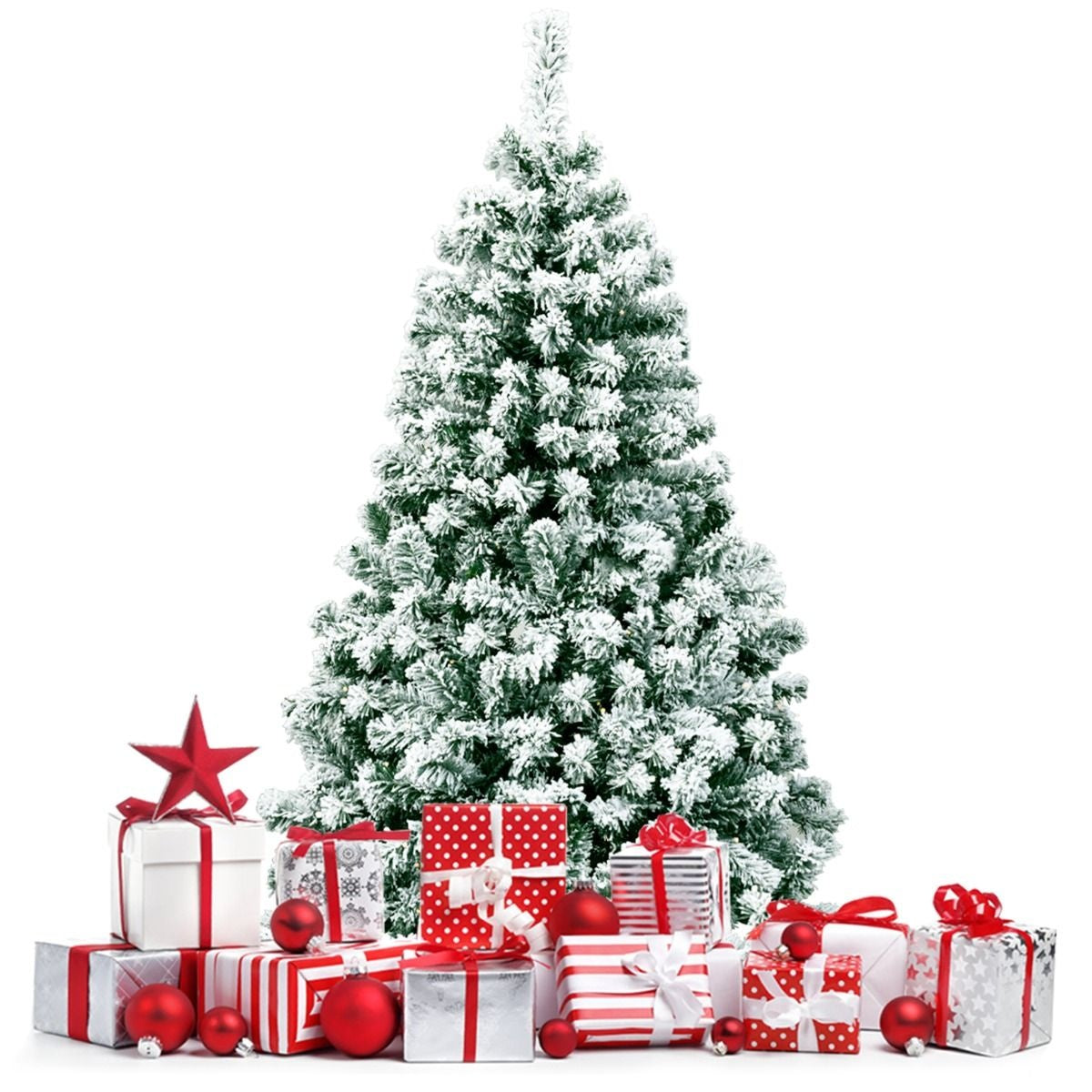 Coast Besneeuwde Kunstkerstboom met LED Wit/Groen – 79 x 135 cm – 400 Takpunten en 200 Warmwitte Lampjes
