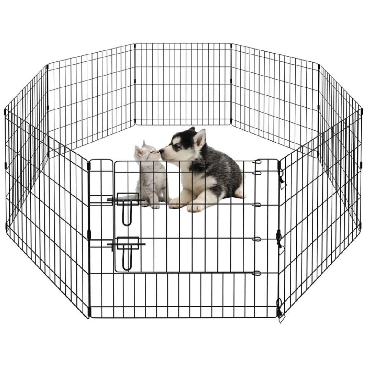 Ceruzo Puppyren – Opvouwbaar – met Deur – 8 Panelen 60×60 cm – 480 cm omtrek