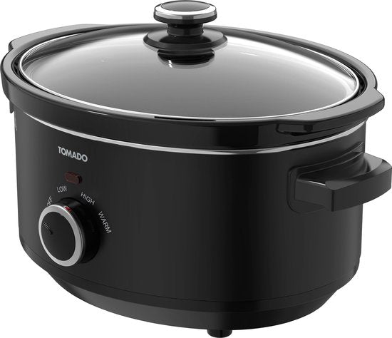 Tomado TSC3501B - Slowcooker - 3,5 liter - Keramische binnenpan - 3 warmtestanden - Warmhoudfunctie - PFAS vrij - Zwart