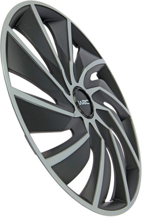 WRC Wieldoppen 14 inch - zilver/zwart - 4st