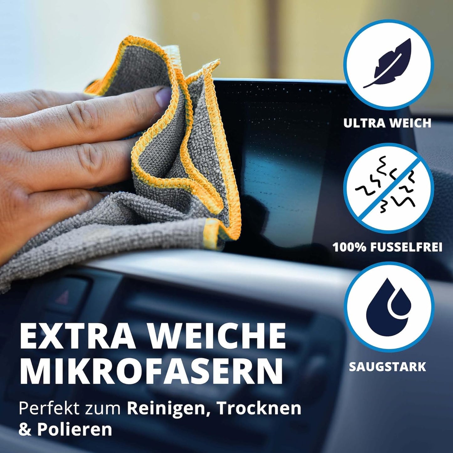LICARGO Microvezeldoeken Auto - 30 x 30 cm - 220 g/m² - Set van 6