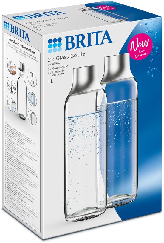 BRITA - SodaTRIO - Soda - Glazen Fles - Accessoire Voor Sodamaker 2-Pack