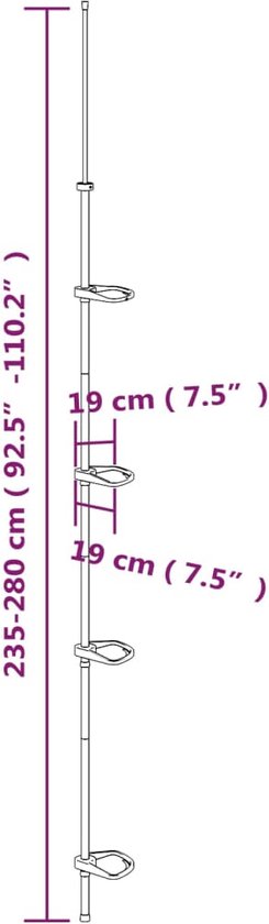 vidaXL - Doucherekje - 4-laags - telescopisch - hoekmodel - aluminium - zilver