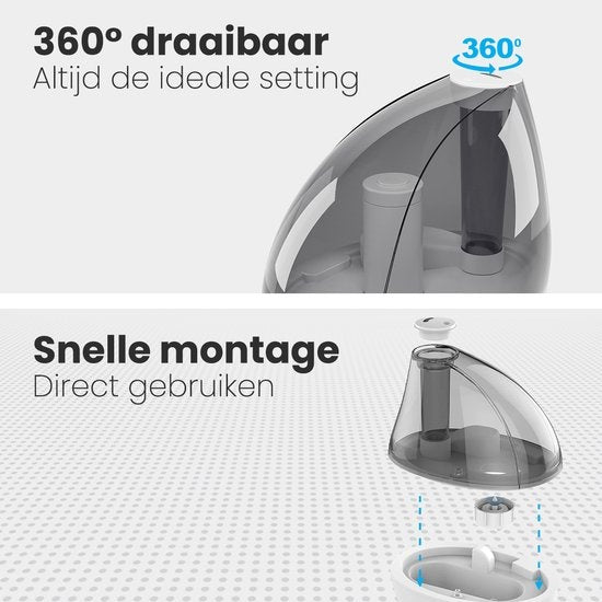 Auronic Luchtbevochtiger - Geschikt voor Babykamer & Slaapkamer - Wit - Inclusief Waterfilter