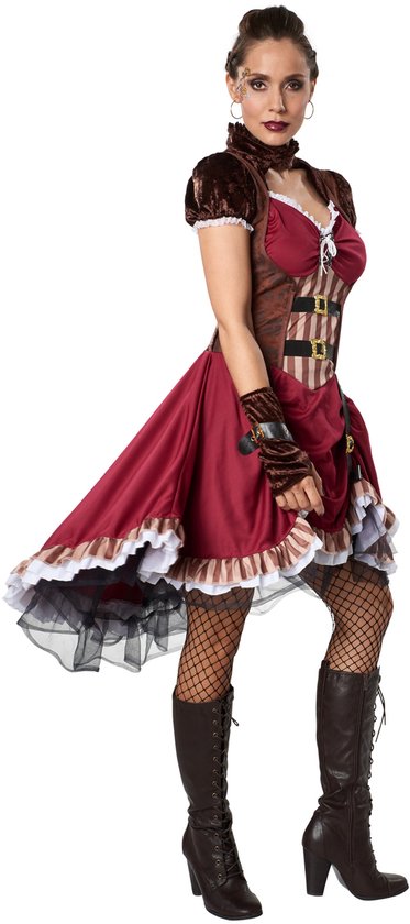 Dressforfun Steampunk edelvrouw S - verkleedkleding kostuum halloween verkleden feestkleding carnavalskleding carnaval feestkledij partykleding - 302295