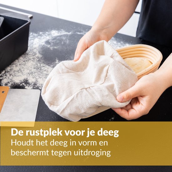 Chefarone Gietijzeren Broodvorm – Broodbakvorm – Bakvorm - Cakevorm Rechthoek - Ambacht Brood Bakken uit eigen Oven– Inclusief Deksel, Spatel en Rijsmand - 35 x 13,5 x 12,5 cm