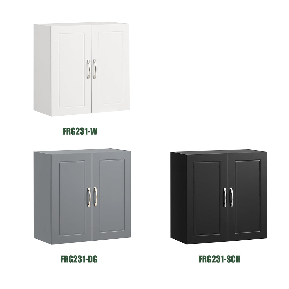 SoBuy Wandkast met 2 Deuren - 60x30x60 cm - Grijs - Verstelbare Plank